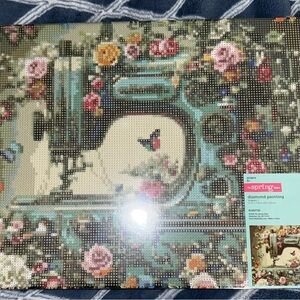 NEW!!! Hobby Lobby Sewing Machine and Flowers Diamond Painting Canvas